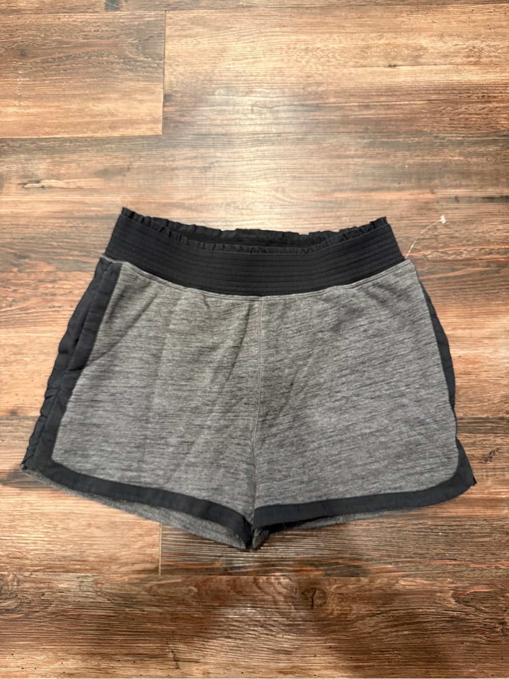 Lululemon Cool and Collected Gray and Black Athletic Shorts, Stretchy Waistband